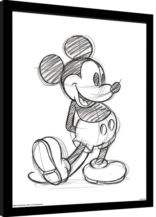 Framed poster Mickey Mouse - Sketched Single