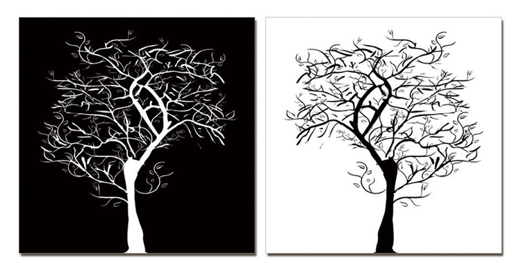 Modern Design - Tree Silhouettes Mounted Art Print | Buy at EuroPosters