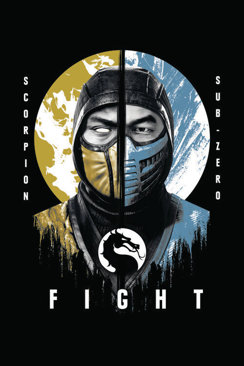 Naljepnica Mortal Kombat - Scropion & Sub-Zero