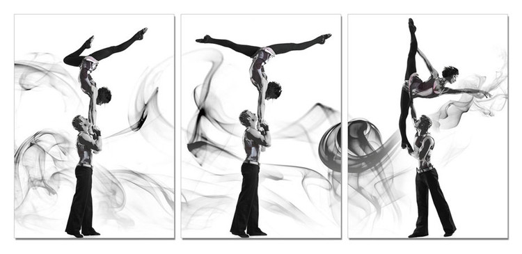 A couple of acrobatic dancers Mounted Art Print