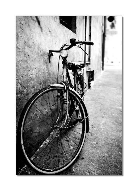 Bike (B&W) Mounted Art Print