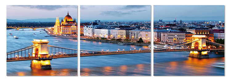 Bridge at sunset Mounted Art Print