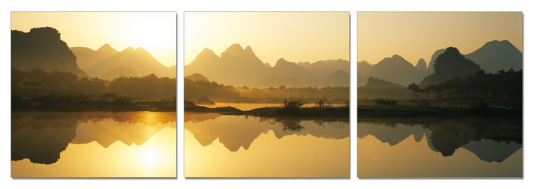 China - Calm Water in the Mountains Mounted Art Print