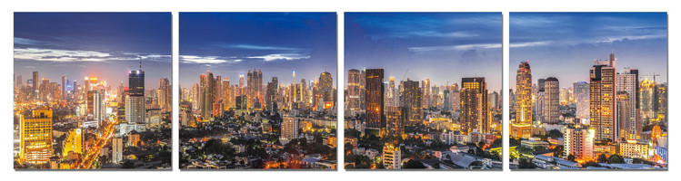 City in the distance Mounted Art Print