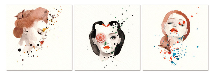 Flower woman Mounted Art Print