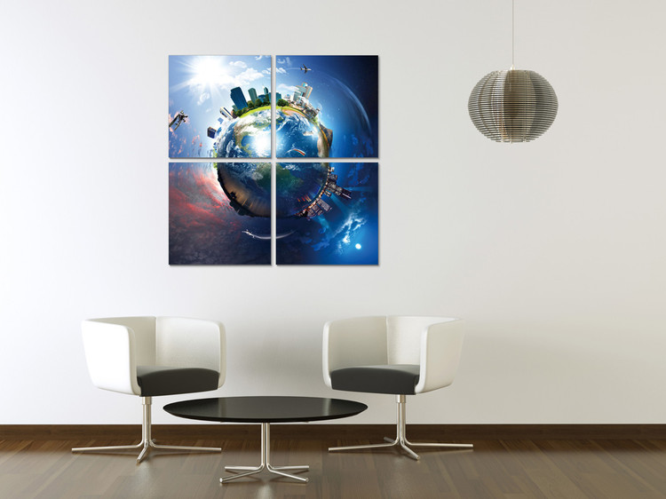 Globe from space Mounted Art Print