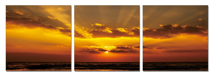Golden sunset Mounted Art Print