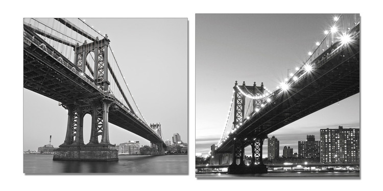 Gray bridge Mounted Art Print