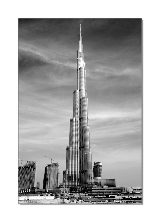 Gray tower Mounted Art Print