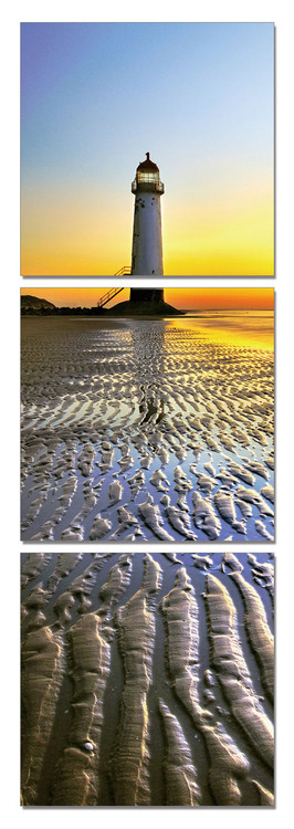 Lighthouse at sunset Mounted Art Print