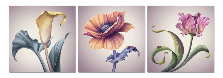 Modern flowers Mounted Art Print