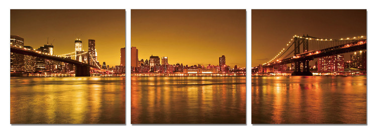 New York - Two Ways to Manhattan Mounted Art Print