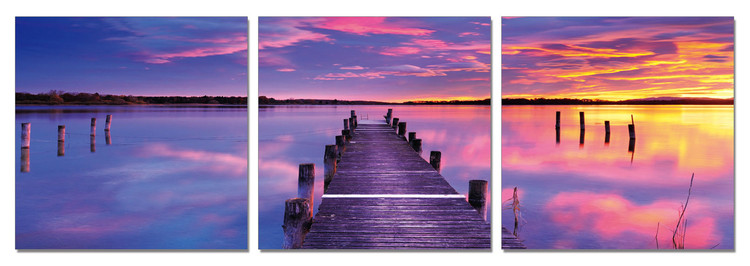 Pier at sunrise Mounted Art Print