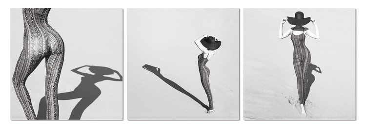 Silhouette of woman Mounted Art Print
