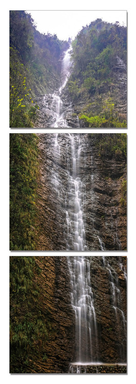 Sinuous waterfall Mounted Art Print