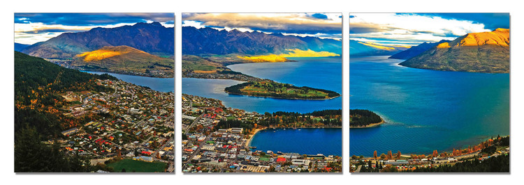 The bay under the mountains Mounted Art Print
