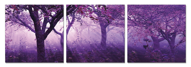 Trees in purple Mounted Art Print