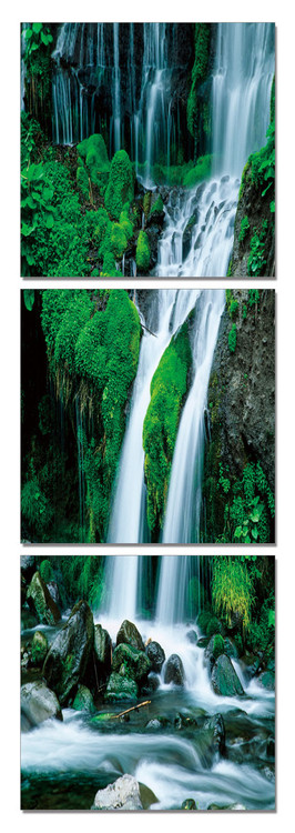 Waterfall in countryside Mounted Art Print