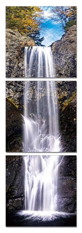 Waterfall under a blue sky Mounted Art Print