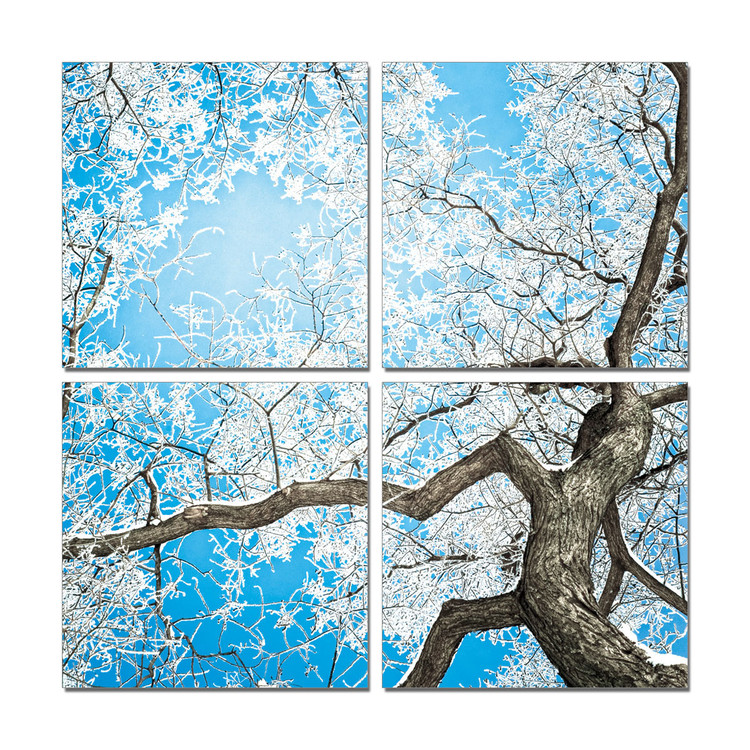 White treetop Mounted Art Print
