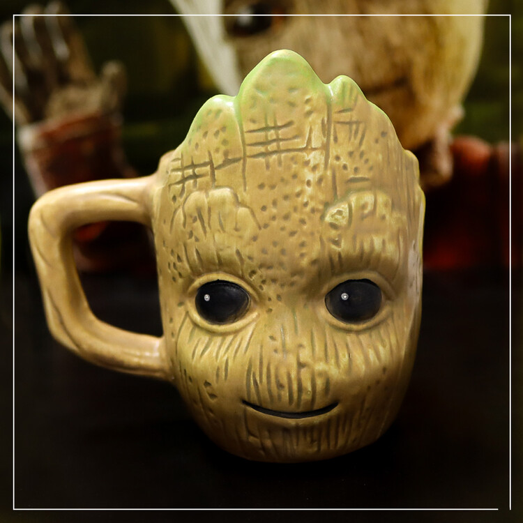Marvel Guardians of the Galaxy Groot 3D Ceramic Mug Coffee Tea Yellow Cup Gift 