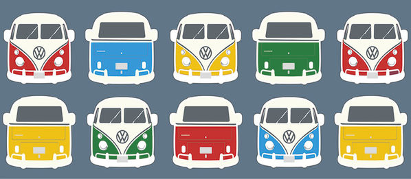 Sprühen Sie malte Volkswagen Camper Van Mann mit einem Pinsel  Stockfotografie - Alamy