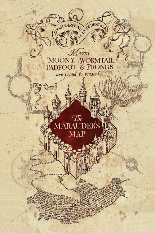 Murais de parede Harry Potter - Mapa de Marauder
