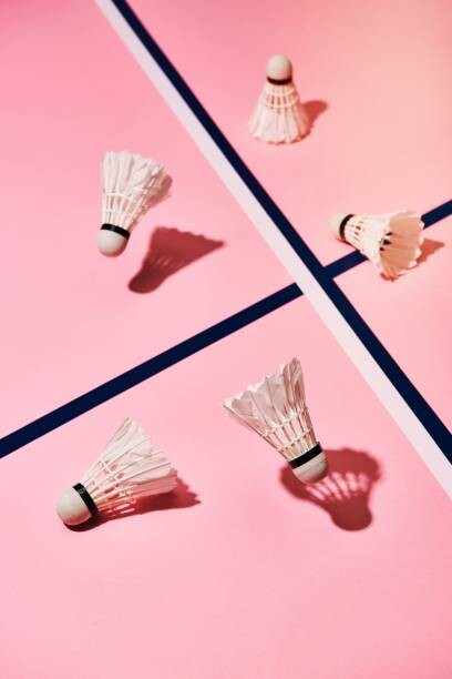 Murais de parede High angle view of shuttlecocks and