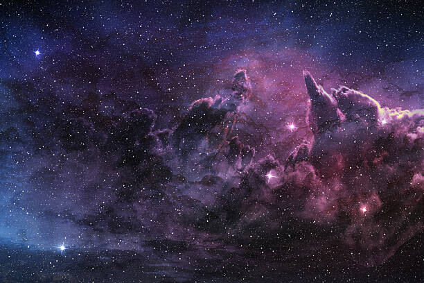 Murais de parede purple nebula and cosmic dust