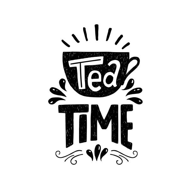 Murais de parede Tea Time hand drawn phrase