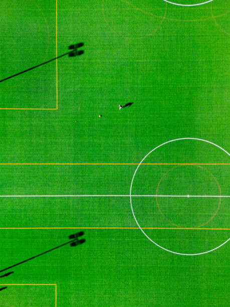 Murais de parede Top-down aerial view into a soccer