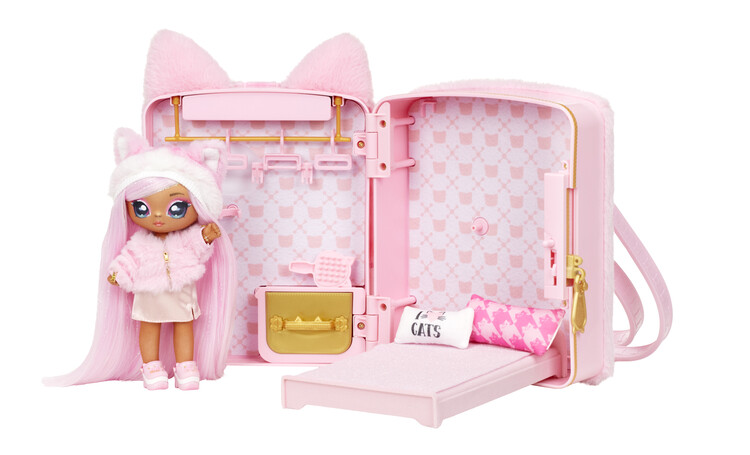 Toy Na! Na! Na! Surprise 3-in-1 Backpack Bedroom Series 3 Playset- Pink  Kitty, Posters, Gifts, Merchandise