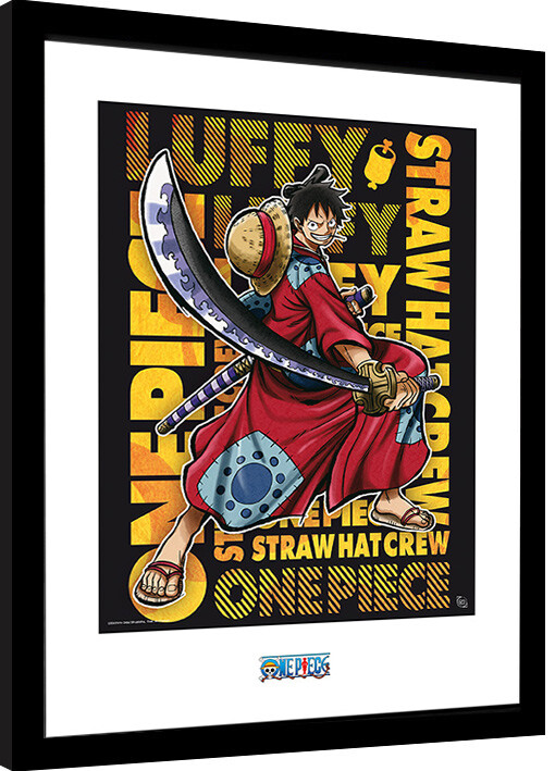 Framed poster One Piece - Luffy in Wano Artwork