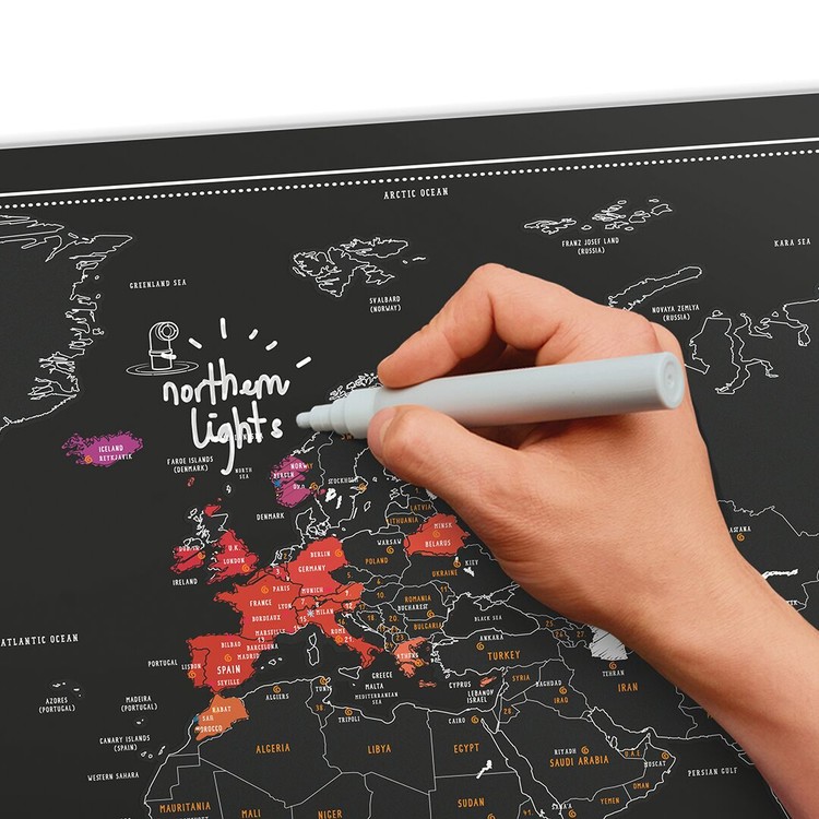 Scratch Map World Chalk Edition