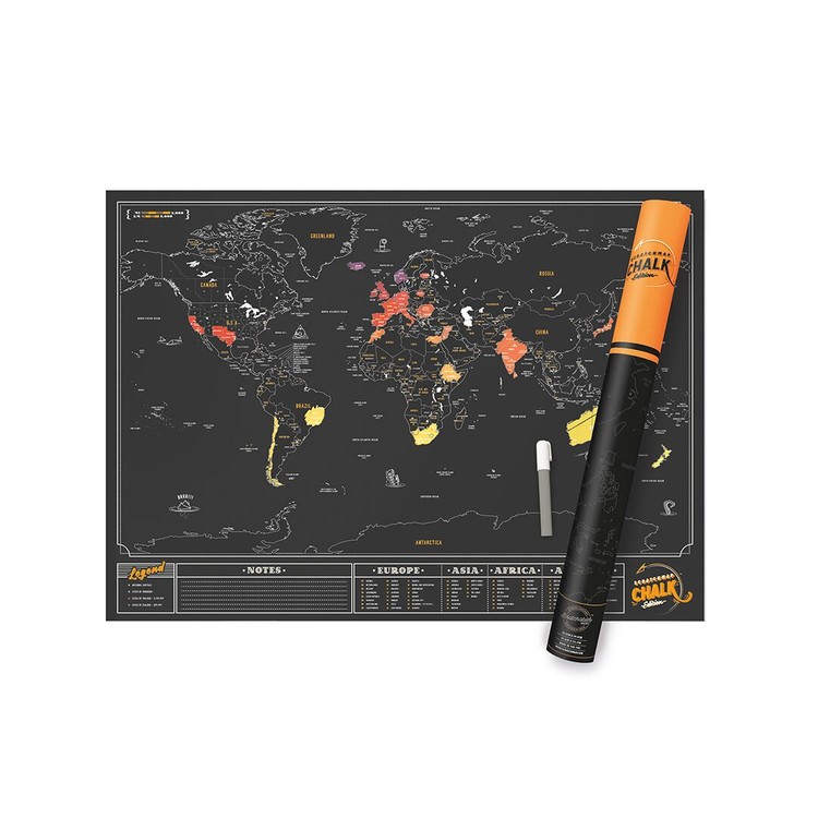 Scratch Map World Chalk Edition