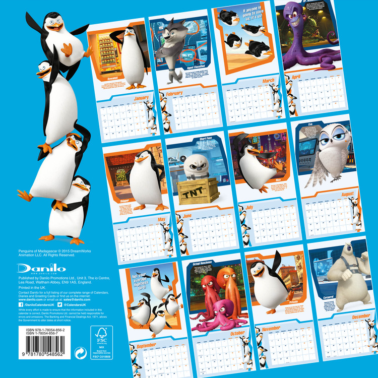 Calendar 2021 Penguins of Madagascar