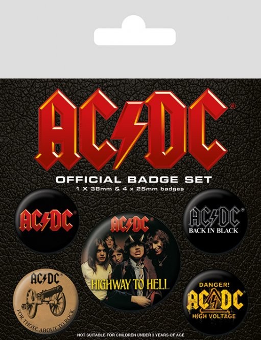 Conjunto de crachás AC/DC - Logo
