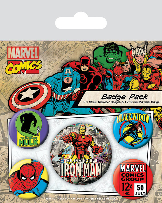 Conjunto de crachás Marvel Retro - Iron Man