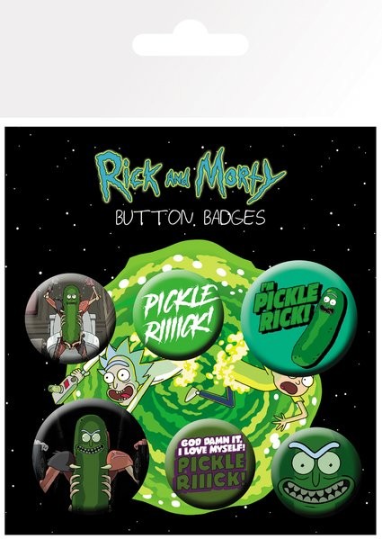 Conjunto de crachás Rick and Morty - Pickle Rick