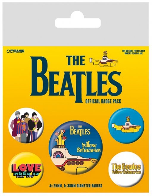 Conjunto de crachás The Beatles - Yellow Submarine