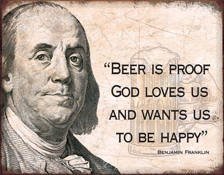 Placa metálica Ben Franklin - Beer