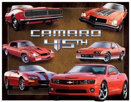 Placa metálica Camaro 45th Anniversary