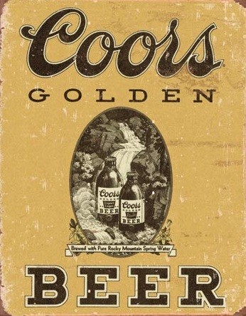 Placa de metal Coors - Golden Beer