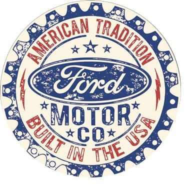 Ford - Built in USA, Placas metálicas retro colecionáveis