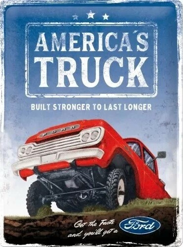 Placa metálica Ford - F100 - America's Truck