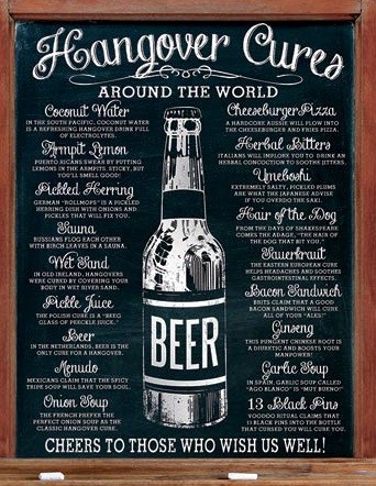 Placa de metal Hangover Cures