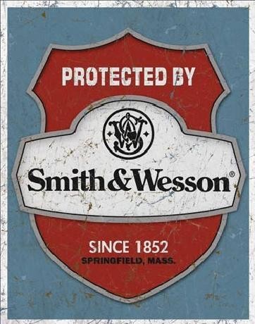 Placa metálica S&W - protected by