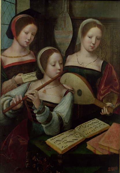 Plakat Three Musicians, c.1500-40