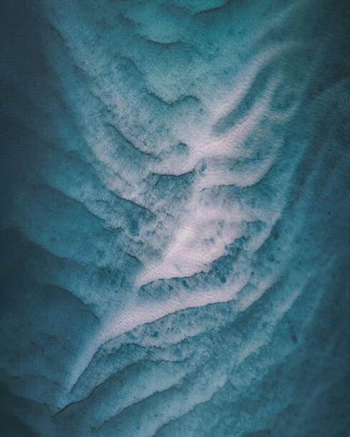 Poster Aerial shot of river bed textures,