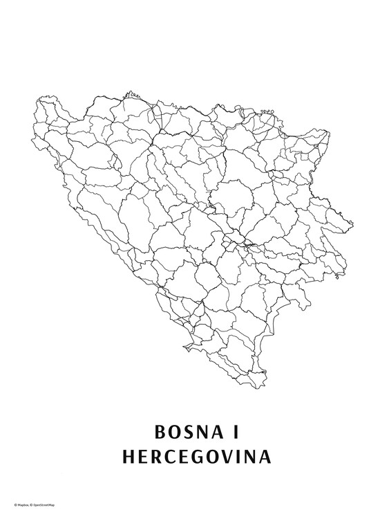 Poster Bosna i Hercegovina black & white